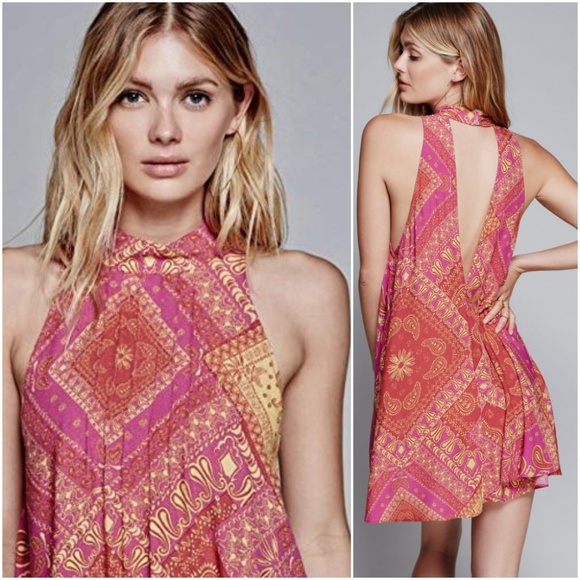 Free People Dresses & Skirts - Free People Beaux Paisley Printed Slip Dress Tunic